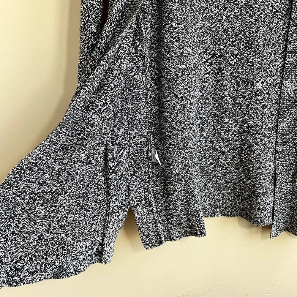 LOFT black and white peppered knit open‎ front cardigan women's size XXSP
